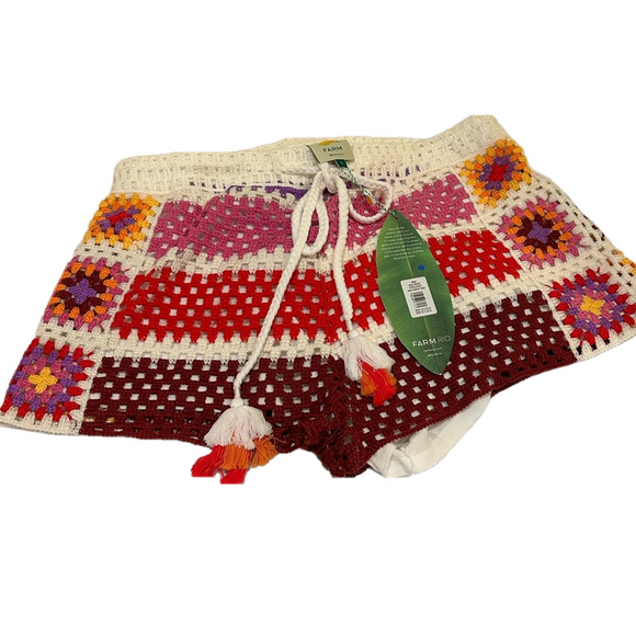 FARM Rio Pants - NWT FARM RIO MULTI COLORED CROCHET STRIPED SHORTS